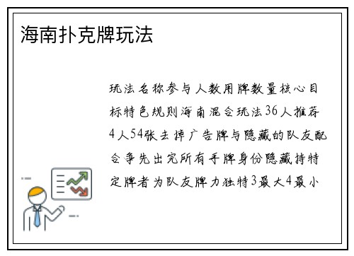 海南扑克牌玩法